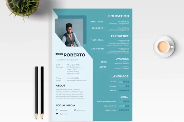 Template for Resume/ CV Free Download